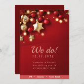 Festive Red Kerstfeest Weddenschap Kaart (Voorkant / Achterkant)