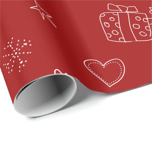 Festive Red-kerstinpakpapier Cadeaupapier (Rol Hoek)