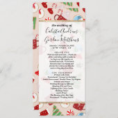 Festive Red Kerstkoekje Illustratiepatroon Programma (Voorkant / Achterkant)