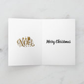 Festive Red Kerstmis met Gold Noel Kaart (Binnen)