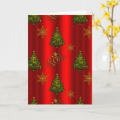 Festive Red Kerstmis met Gold Noel Kaart (Gele Bloem)