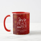 Festive Red Love, Peace and Joy with Snowflakes Mok (Links)