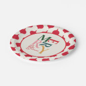 Festive red merry chritsmas party papieren bordje (Gekanteld)