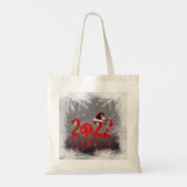 Festive Red Merry Kerstmis 2022 Tote Bag (Achterkant)