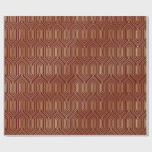Festive Red Modern Art Deco Gold Pattern 109 Cadeaupapier (Vlak)