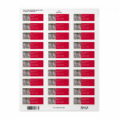 Festive Red Moderne Photo Return Address Label (Full Sheet)