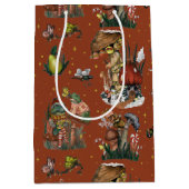 Festive Red Mushrooms Cottcore Merry kerst Medium Cadeauzakje (Voorkant)