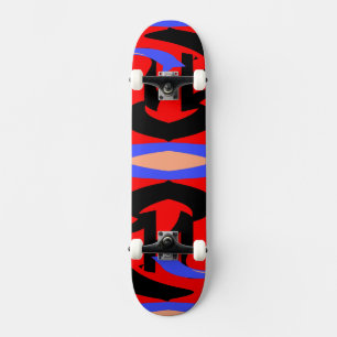 Festive Red Native Indian and Japans Art Blend Skateboard