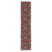 Festive Red One Line Artistic Testing Pattern Korte Tafelloper (Voorkant)