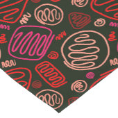 Festive Red One Line Artistic Testing Pattern Korte Tafelloper (Hoek)