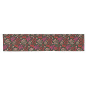 Festive Red One Line Artistic Testing Pattern Korte Tafelloper (Horizontaal)