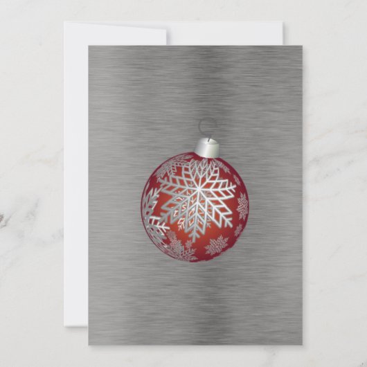 Festive Red Ornaments Fête Invitation (Dos)