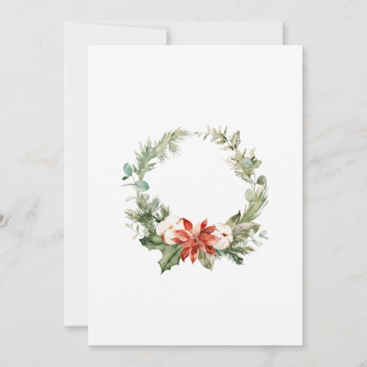 Festive Red Poinsettia Kerstfeestdag Brunch Kaart (Achterkant)