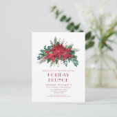 Festive Red Poinsettias Holiday Brunch Invitation (Debout devant)