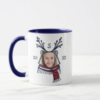Festive Red Pset Raccoon Character Photo Holiday
