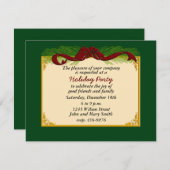 Festive Red Ribbon Fête Invitation (Devant / Derrière)