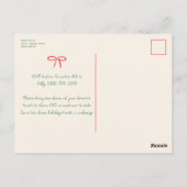 Festive Red Simple Bow Fête Invitation (Dos)