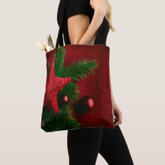 Festive Red Star Christmas  Bag Draagtas