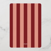Festive Red Striped Holiday Party Invitation (Verso)