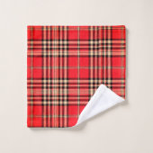 Festive Red Tartan Bathroom set Bad Handdoek (Wasdoekje)
