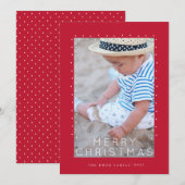 Festive Red Tidings kerstfoto Feestdagenkaart (Voorkant / Achterkant)