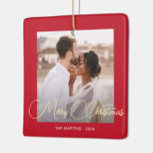 Festive Red Winter Deer Keramisch Ornament (Links)