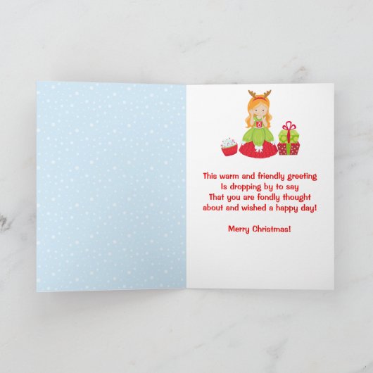 Festive Red's met kerstprinses Feestdagen Kaart (Binnen)