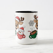 Festive Reindeer and Snowman Holiday Mug (Centre)