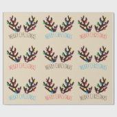 Festive Reindeer Antlers, kerstpapier Cadeaupapier (Vlak)