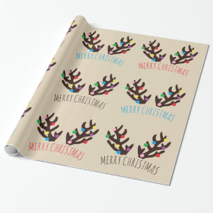 Festive Reindeer Antlers, kerstpapier Cadeaupapier