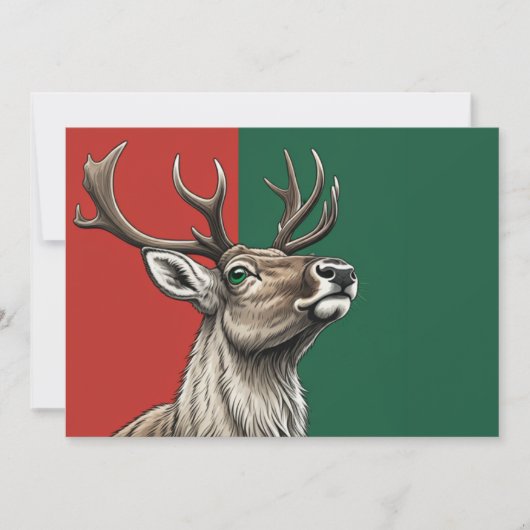 Festive Reindeer Bedankkaart (Voorkant)