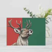 Festive Reindeer Bedankkaart (Staand voorkant)