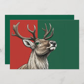 Festive Reindeer Bedankkaart (Voorkant / Achterkant)