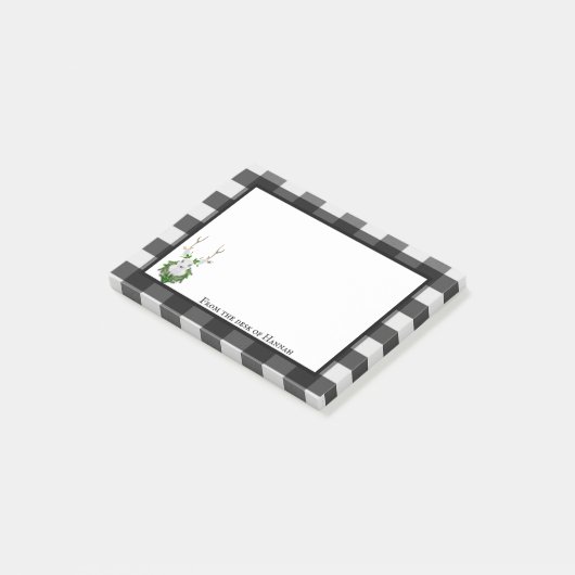 Festive Reindeer Buffalo Pset Personalized Post-it® Notes (Schuin)