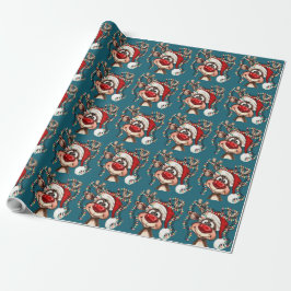 Festive Reindeer Christmas Shower Curtain Cadeaupapier