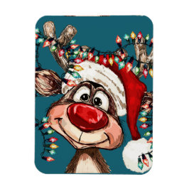 Festive Reindeer Christmas Shower Curtain Magneet
