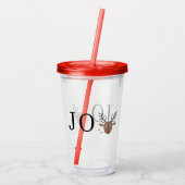 Festive Reindeer Kerstfeestdag Joy Acryl Drinkbeker (Achterkant)
