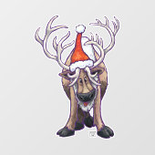 Festive Reindeer Kerstmis Cling Raamsticker (Vel)