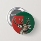 Festive Reindeer Ronde Button 5,7 Cm (Voorkant /achterkant)