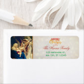 Festive Religious Angels Nativity Merry Christmas Etiket (Insitu)