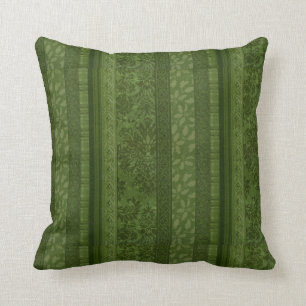 Festive Retro Green Graphic kerstStripes Kussen