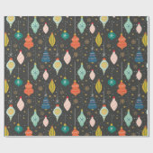 Festive Retro kerstversieringen Cadeaupapier (Vlak)