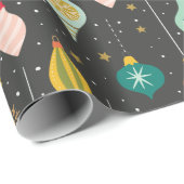 Festive Retro kerstversieringen Cadeaupapier (Rol Hoek)