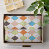 Festive Retro Pastel Diamond Pattern Tissuepapier (Geschenk)