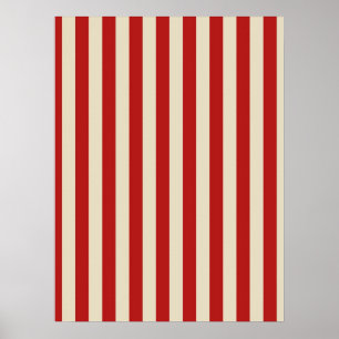 Festive Retro  Vertical PopCorn Stripes Poster