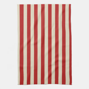 Festive Retro  Vertical PopCorn Stripes Theedoek