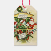 festive retro vintage kerstkerstkerstkerstman — na cadeaulabel (Voorkant)
