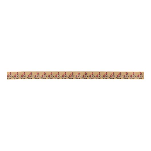 Festive Robins Bird Pattern Lint (Voorkant)