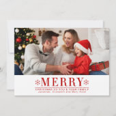Festive Rouge Bold Typographie Photo Carte de Noël (Devant)