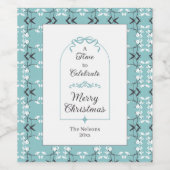 Festive Royal Botanical Robin's Egg Blue Wijn Etiket (Enkel label)